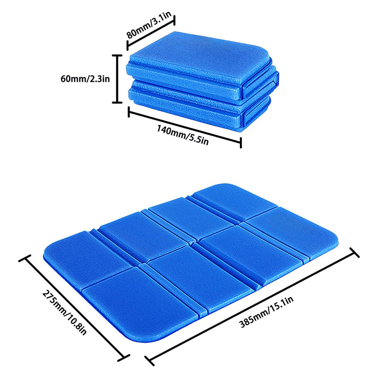 Blue foam sauna/steam mat with dimensions