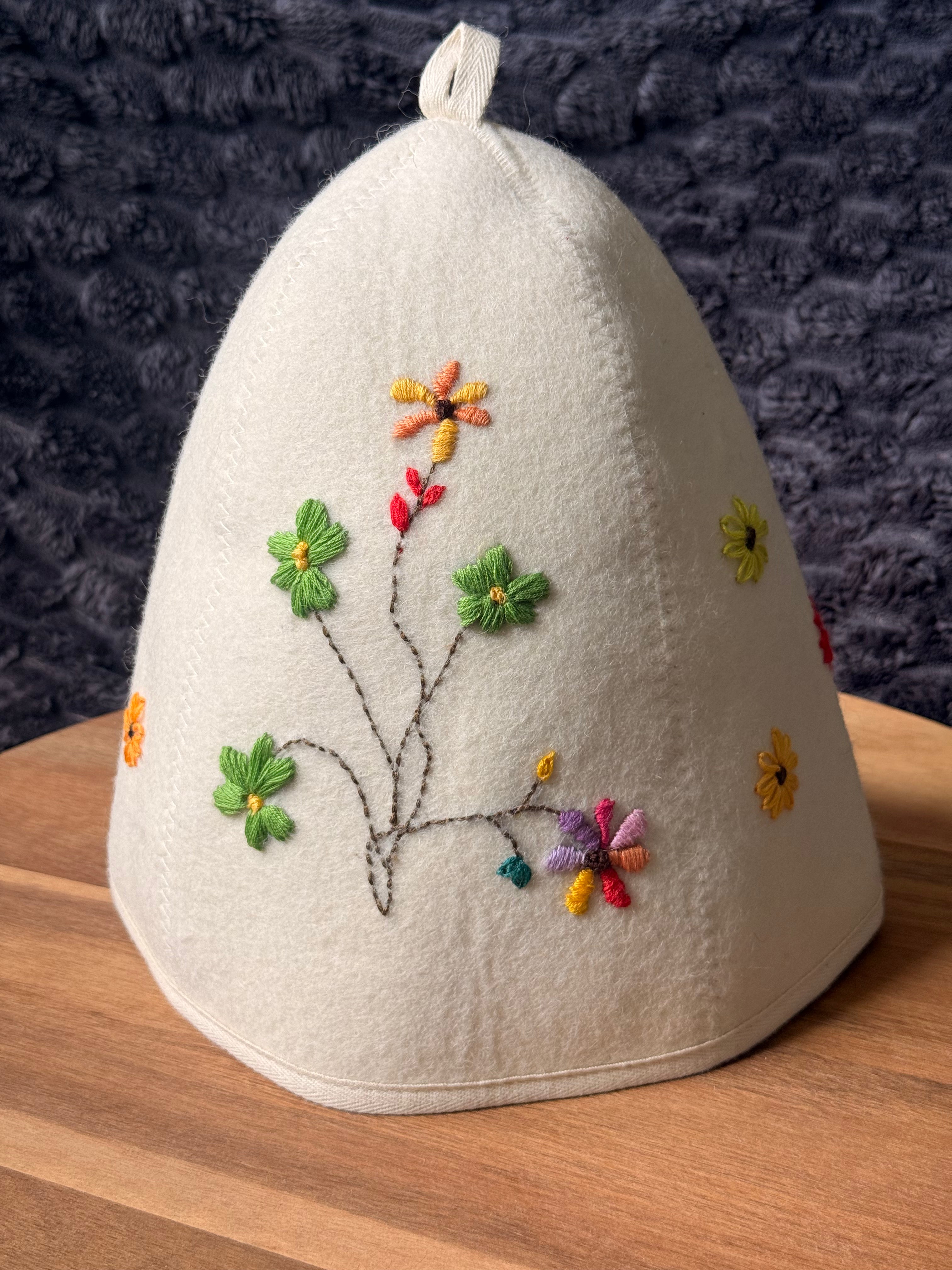 Hand-Embroidered Sauna Hat | Threads of Hope