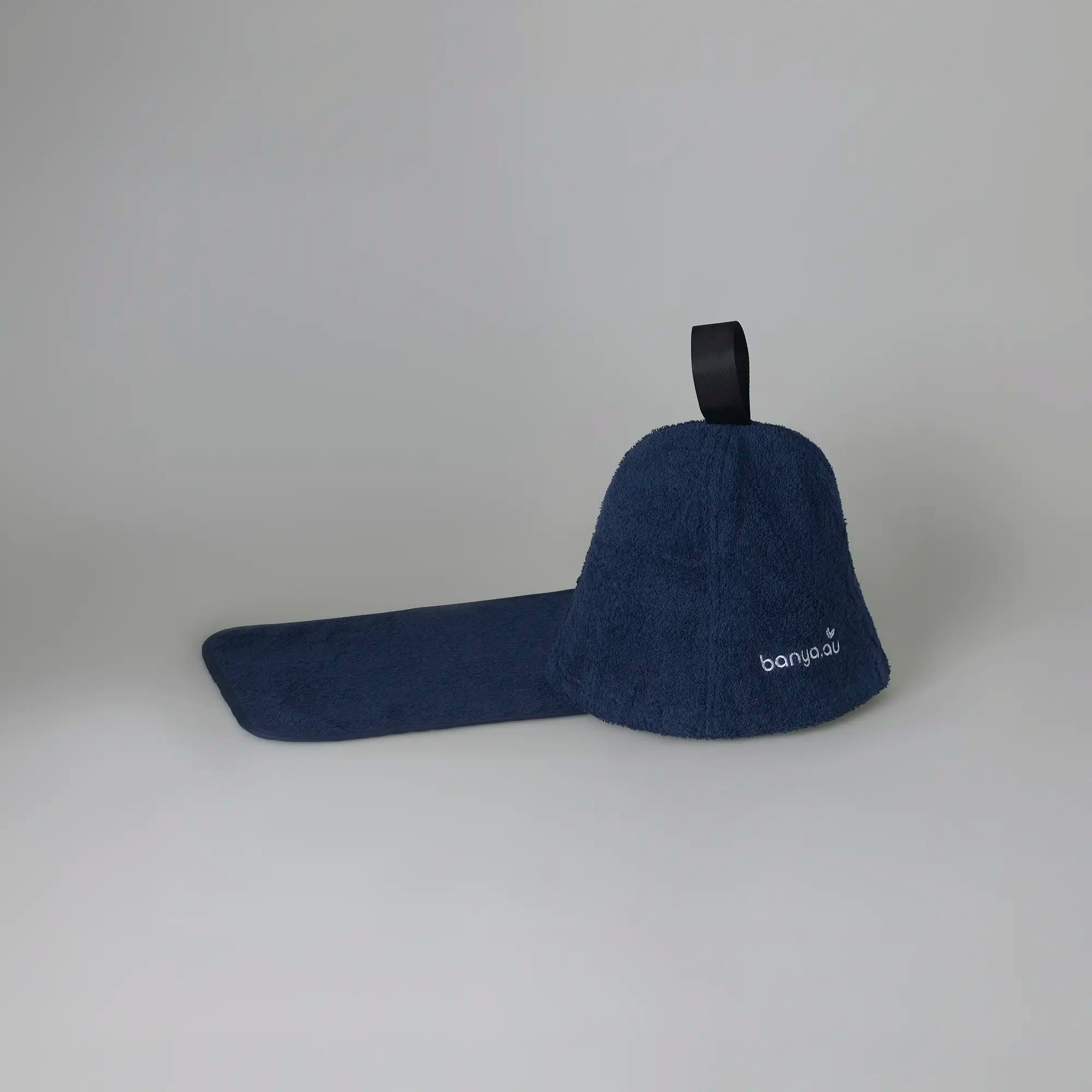 100% Cotton Blue Sauna Hat - Hat and a Mat bundle
