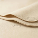 Comparison of Essential Thin and Extra Thick Wool Sauna Mats showing 2mm and 5mm felt thickness differences